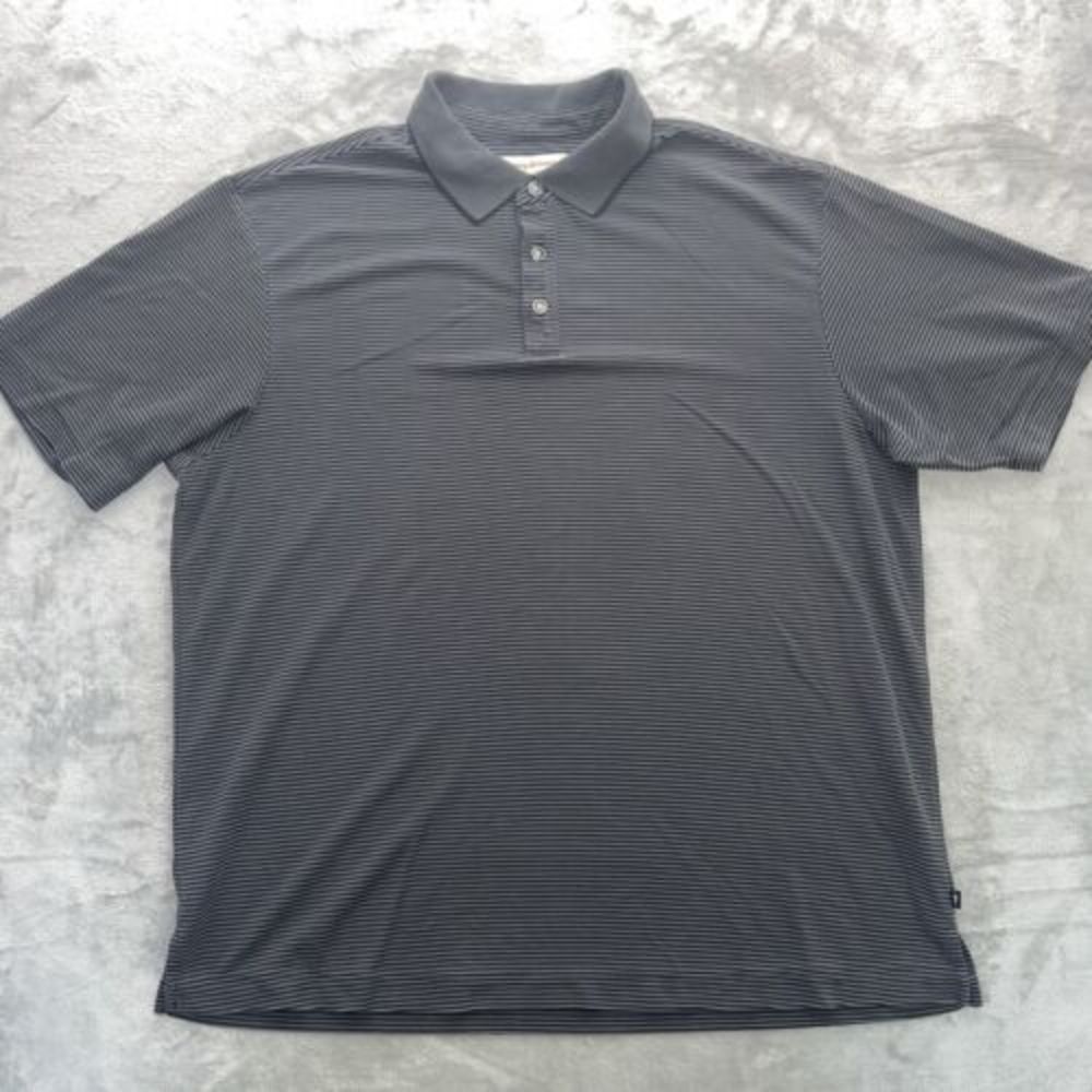 Tommy Bahama Polo XL Black/Stripped Modal Blend - Picture 2 of 6
